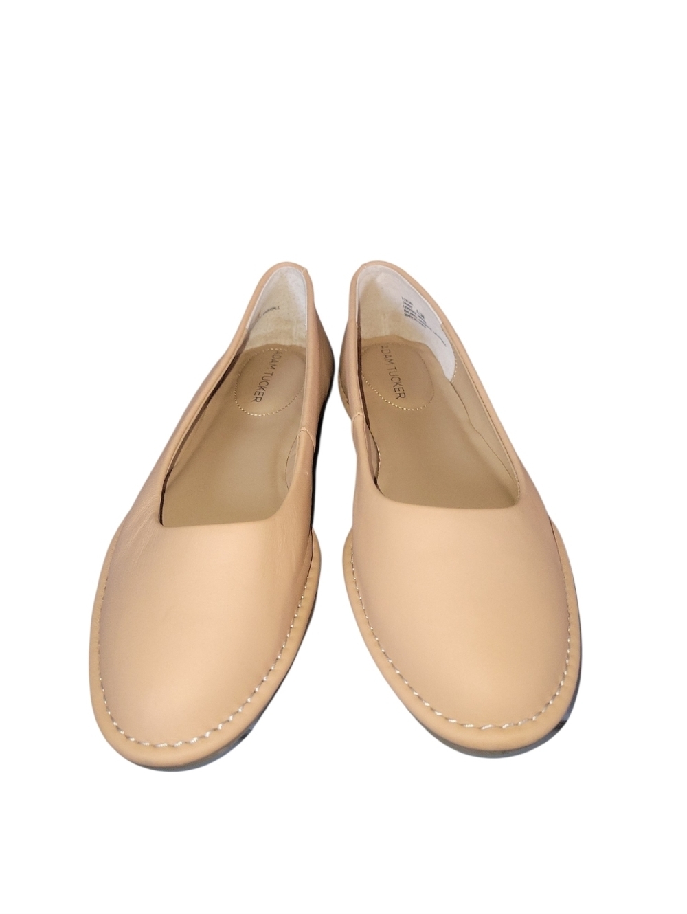 Adam Tucker Darby Women's Nude Leather Slip-On Flats